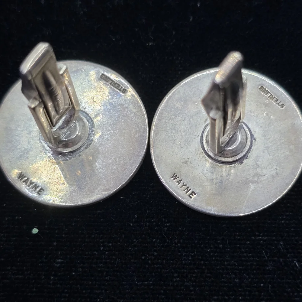 Wayne Sterling Silver Naughty Angel Devil Cufflinks